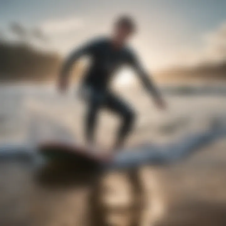 A group of enthusiasts engaging in skimboarding, showcasing community spirit