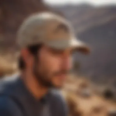 Kangaroo logo hat worn by an athlete engaged in an extreme sport