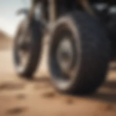 Close-up of beach moto gear on sand