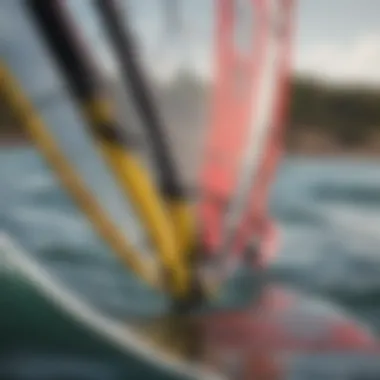 Close-up of windsurfing gear highlighting key components