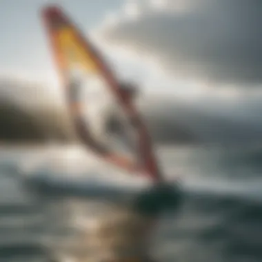 A serene windsurfing location with calm waters