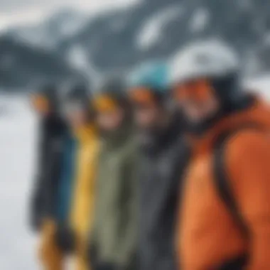 Group of snowboarders enjoying the slopes while wearing Bern Watts EPS Snow Helmets