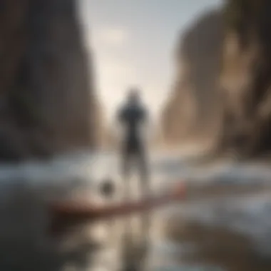 A surfer choosing the right inflatable SUP based on conditions