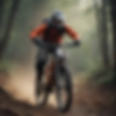 Mountain biker showcasing protective gear in action