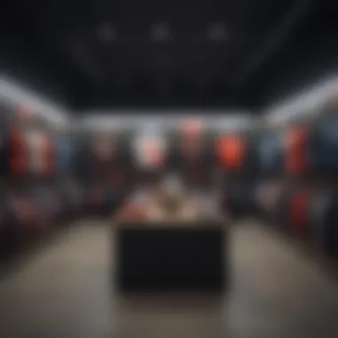 Unique Retail Display of Graphic Tees A stylish display of unique graphic tees in a retail store environment.