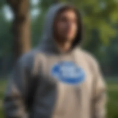 A Bud Light hoodie showcased in a natural outdoor setting.