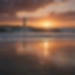 Vast coastal view of Cape Hatteras at sunset
