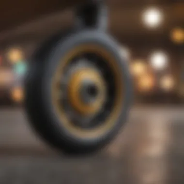 Close-up of longboard wheels highlighting specifications