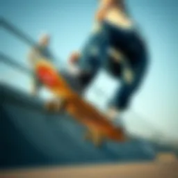 Dynamic skateboarder showcasing Chuck Taylor All Stars in action.