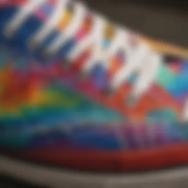 Artistry in Footwear: Customized Tie Dye Designs Close-up of customized tie dye design on a pair of Chuck Taylors