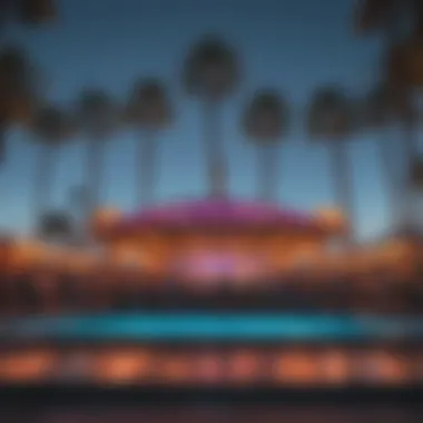 Vibrant Stage Setup at Coachella Fest A vibrant stage setup at Coachella Fest showcasing artistic designs and lighting