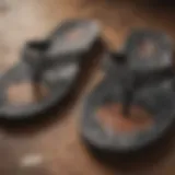 Close-up of the intricate design of Cobian flip flops showcasing their craftsmanship