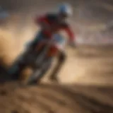 Rider navigating a challenging turn during the AMA Supercross event.