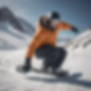 Dynamic snowboarder demonstrating grip technique on customized bar size.