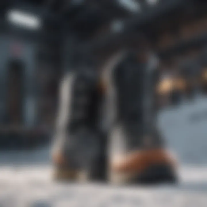 Different types of snowboard boots displayed