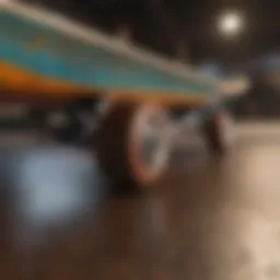Close-up of skateboard deck showcasing material quality