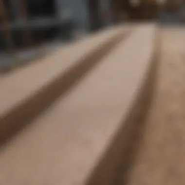 Close-up of the construction materials used in a masonite skate ramp.