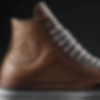 Craftsmanship of the Converse All Star Leather High Top Close-up of Converse All Star Leather High Top detailing