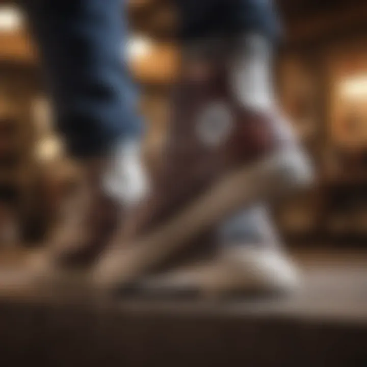 Extreme sports enthusiast wearing Converse All Star Leather High Tops