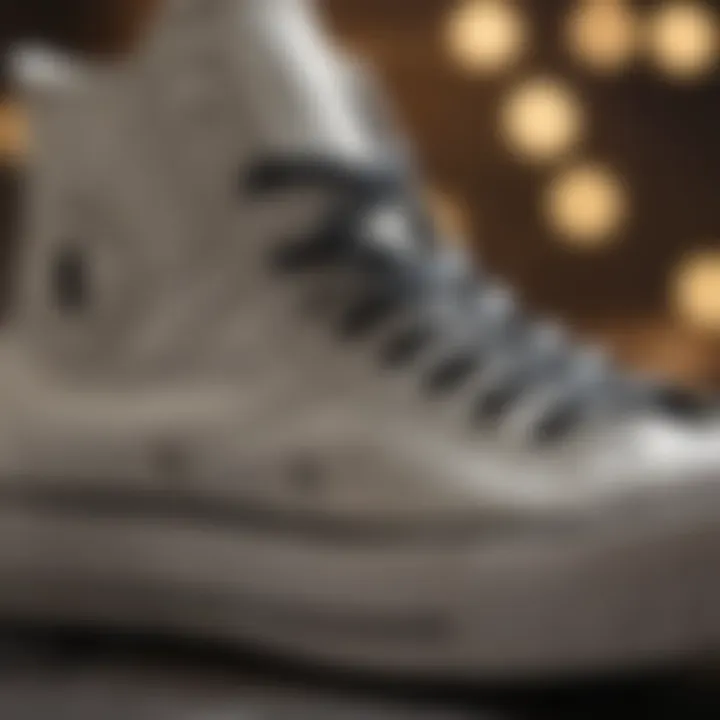 Detailed close-up of the Chuck Taylor All Star Hi features including stitching and sole