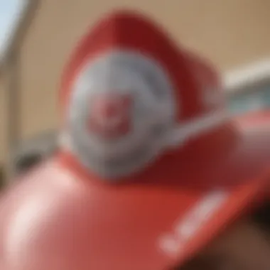 Close-up of the Peter Grimm Hasselhoff lifeguard hat showcasing its unique design