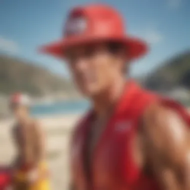 Extreme sports enthusiasts wearing the Hasselhoff lifeguard hat during an adventure activity