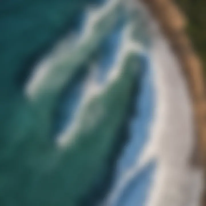 Aerial view of Oahu's North Shore waves