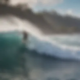 Surfer catching a wave on the North Shore