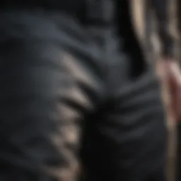 Close-up of fabric technology in DC Code snowboard pants