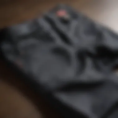 Design Details of Dickies Skateboarding Pants Flat lay of Dickies skateboarding pants highlighting design details