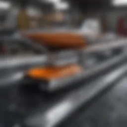 Detailed view of hydrofoil components laid out for assembly