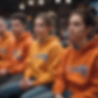 Fans Expressing Passion in Dragonball Sweatshirts A group of fans wearing Dragonball sweatshirts at a gaming event