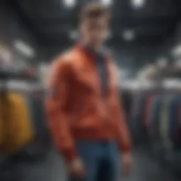 Stylish boyfriend clothing on a fashionable display