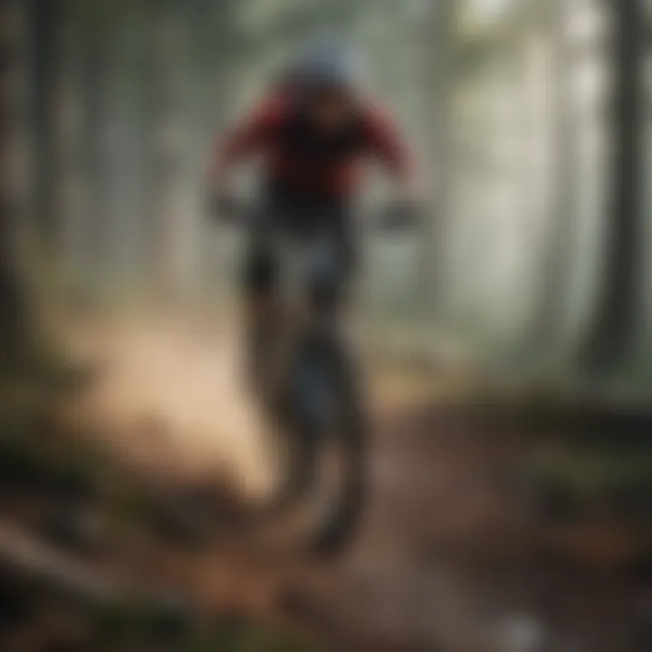 Mountain biker showcasing stamina and endurance on a challenging trail