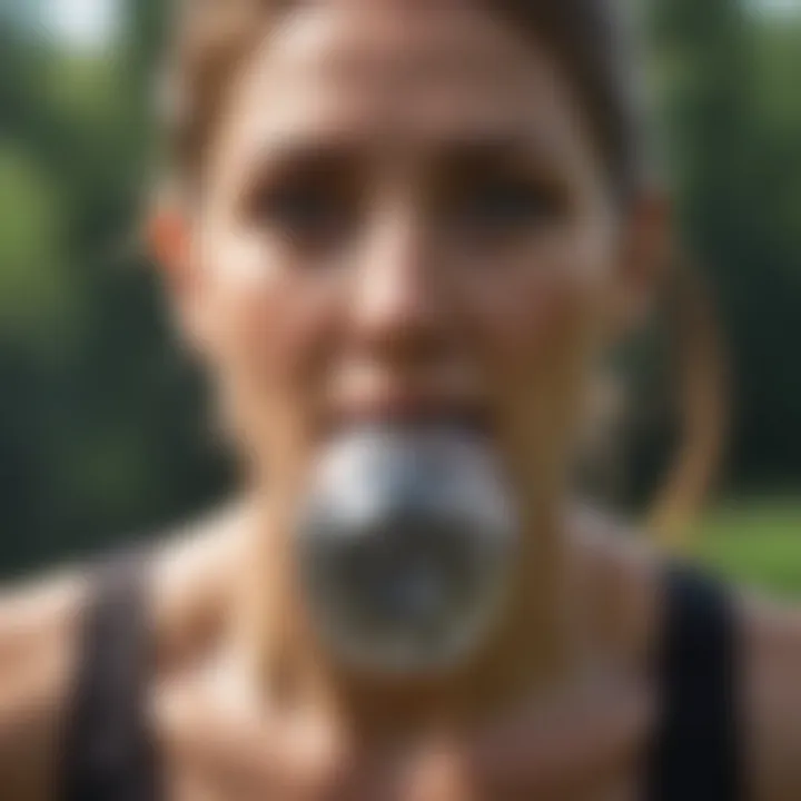 Athlete demonstrating breathing techniques for lung capacity enhancement