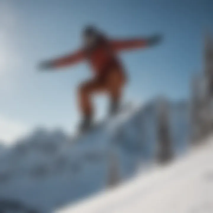 Snowboarder performing a jump with style