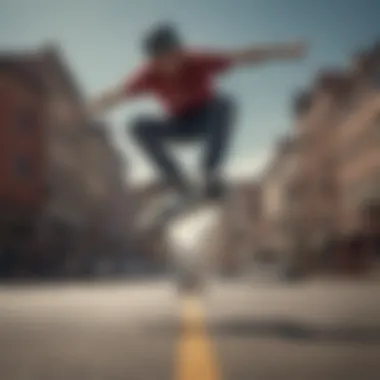 Skateboarder performing a trick while wearing ES Accel Plus OG shoes