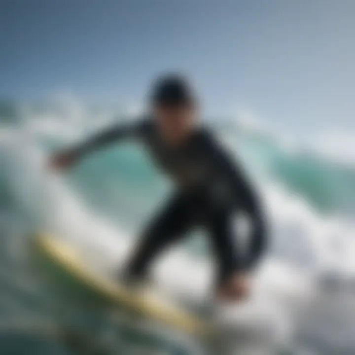 A surfer wearing a trendy hat while catching a wave