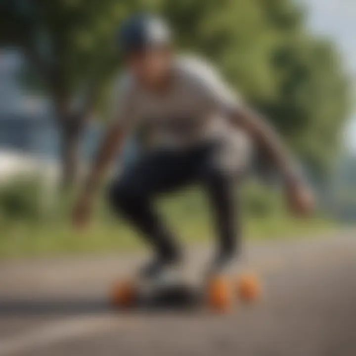 A longboard rider showcasing different riding styles