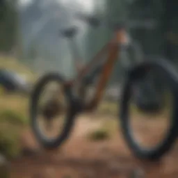 Diverse mountain bike types displayed outdoors
