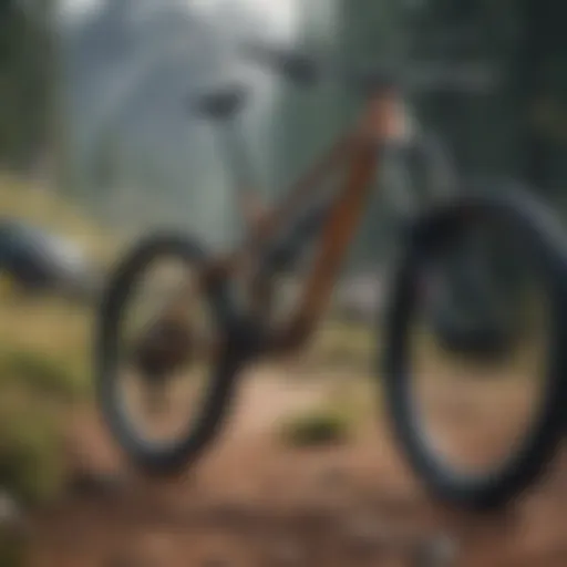 Diverse mountain bike types displayed outdoors
