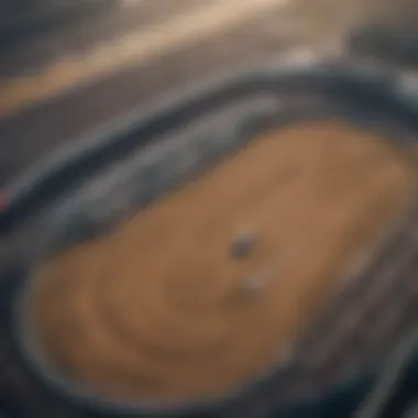 Spectacular aerial view of the Indianapolis Supercross track during a race