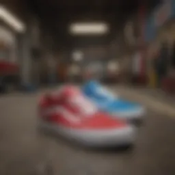 Vans shoes displayed in an urban setting showcasing their style and versatility.