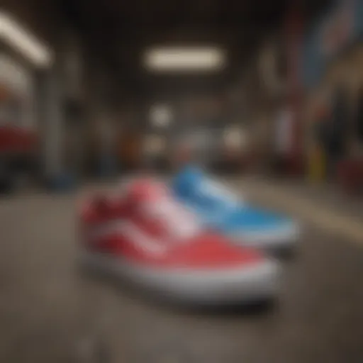 Vans shoes displayed in an urban setting showcasing their style and versatility.