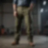 An array of army fatigue cargo pants showcasing different styles and colors