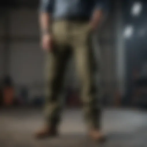 An array of army fatigue cargo pants showcasing different styles and colors