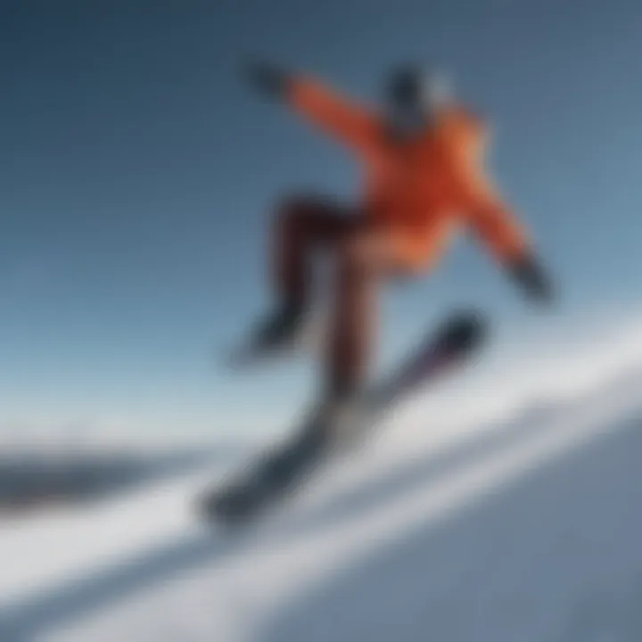 A snowboarder practicing on a beginner slope