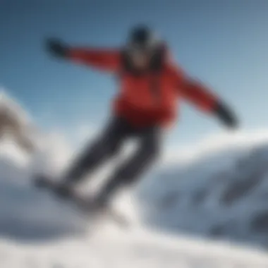 Snowboarder executing a stylish trick on fresh powder