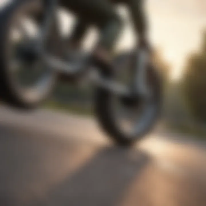 Skater riding down a ramp, highlighting Spitfire wheels in action