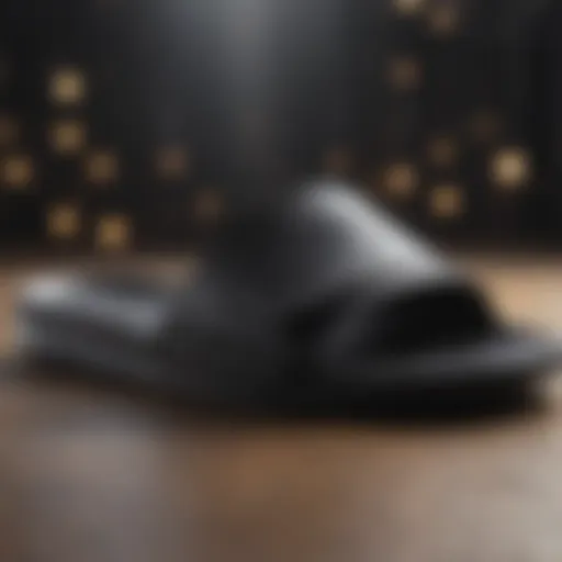 Sleek design of black Nike slides showcasing their ergonomic features.